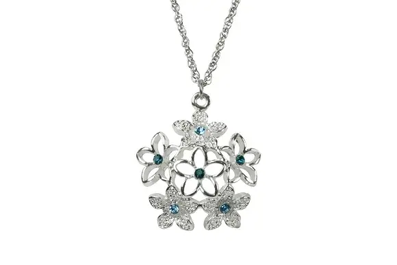 Flowers Sapphire Silver Necklace from Indulgence Jewellery