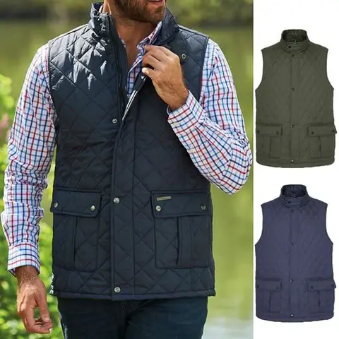 Mens Champion Ashby Quilted Gilet in Navy or Olive