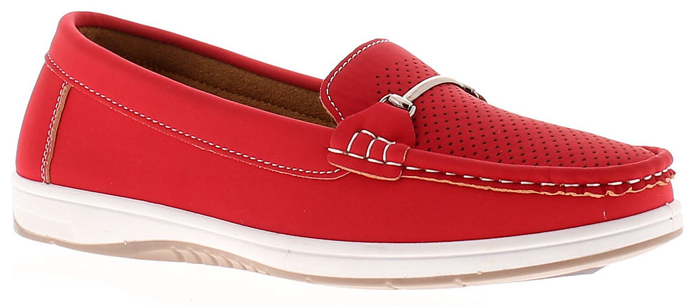 DR KELLER - JANEY WOMEN'S SMART CASUAL DECK Shoes, in Red