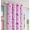 Thumbnail: Charm Metallic Print Kids Room Darkening Readymade Curtain in Pink