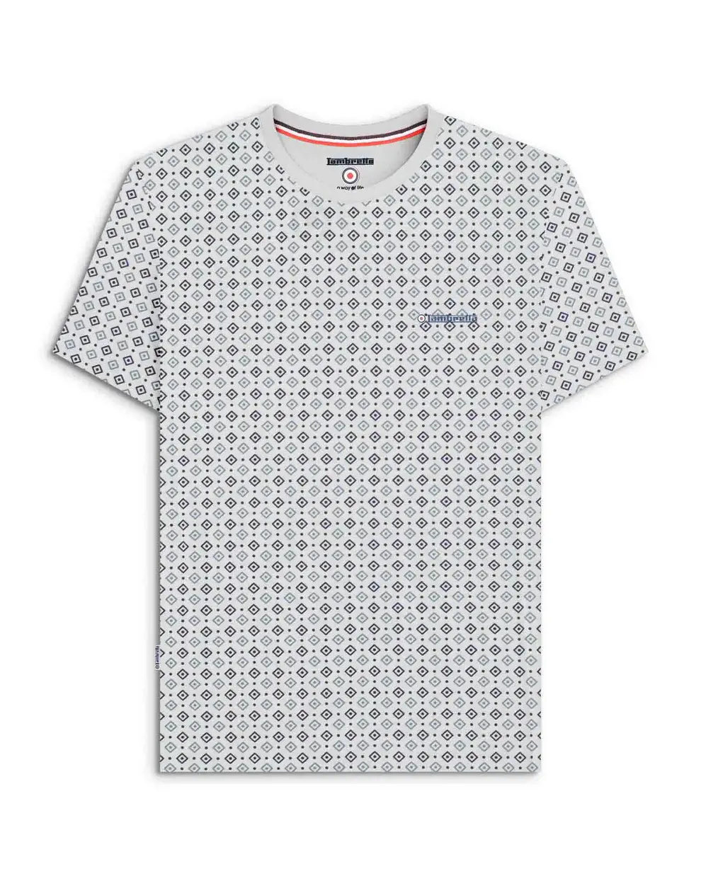 Lambretta Clothing - Geo AOP Tee in White (SS1318)