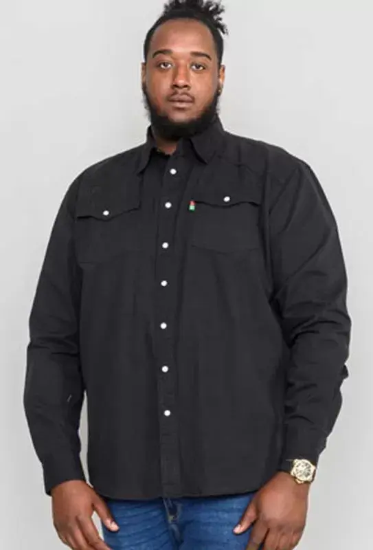 Thumbnail: WESTERN - Duke Western Style Denim Shirt in Black