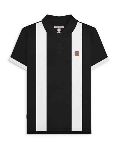 Lambretta Clothing Vintage Panel Polo in Black and White (SS0026