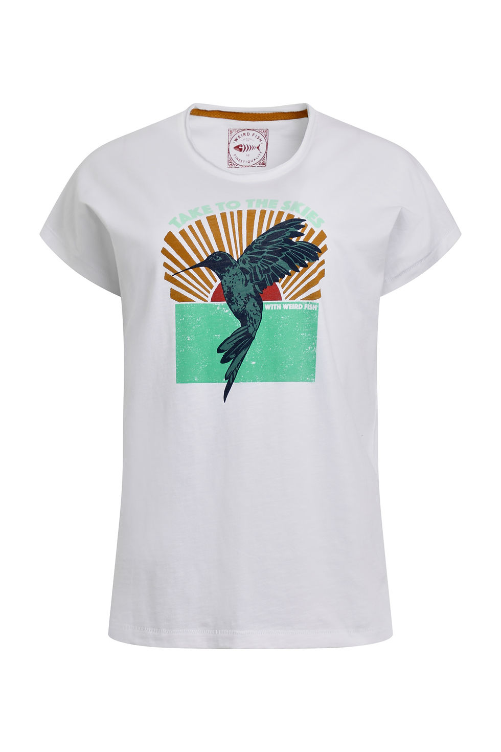 Thumbnail: Weird Fish - Fly Free Organic Cotton Slub Graphic T-Shirt in White
