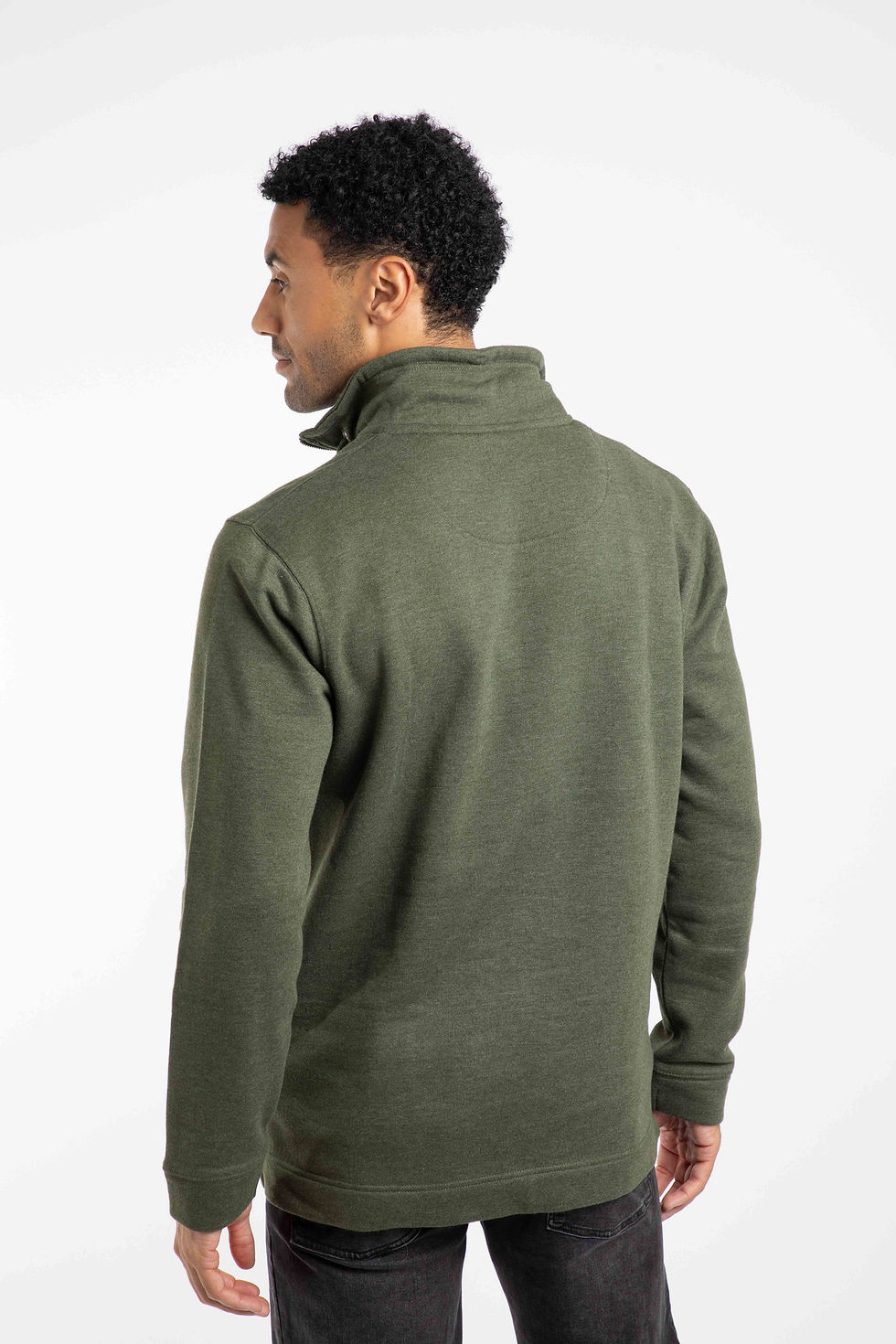 Thumbnail: Weird Fish - Brampton Branded 1/4 Zip Sweatshirt in Fir Green