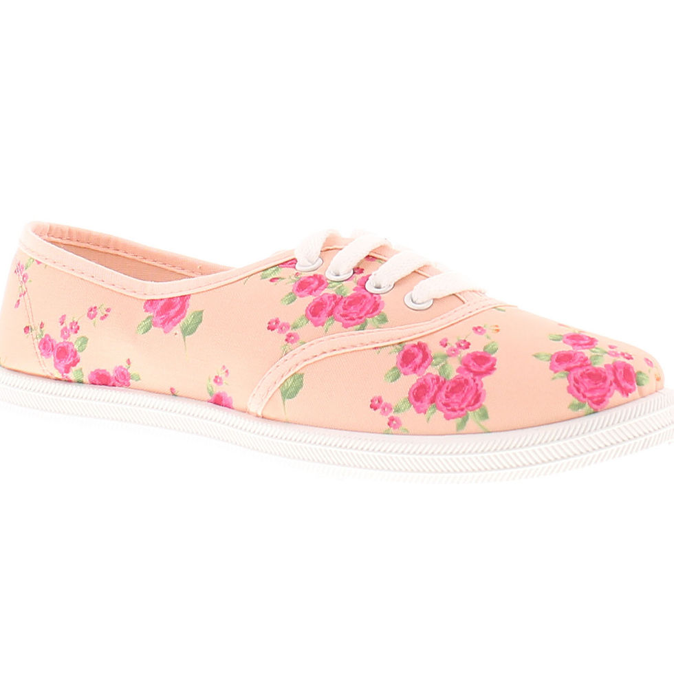 Women’s Dr Keller Casual Lace up Canvas shoes, in Pink Floral