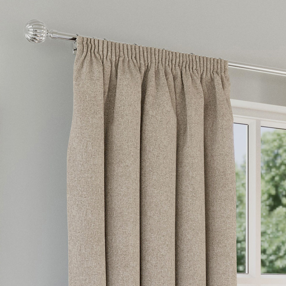 Thumbnail: Dallas 100% Blackout Tape Top Readymade Curtain in Natural