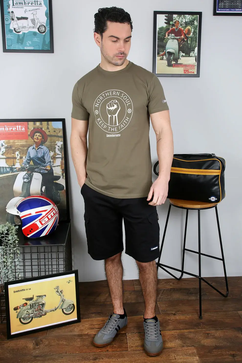 Lambretta Clothing - Northern Soul Tee in Khaki (SS4245)