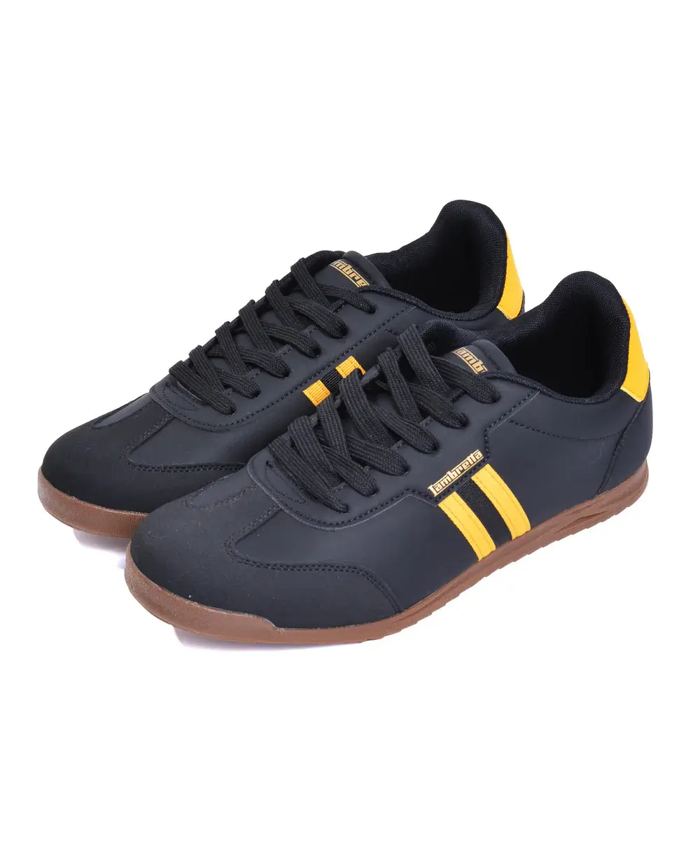 Lambretta Footwear - Tackle Trainer in Black and Gold (LAM0034)