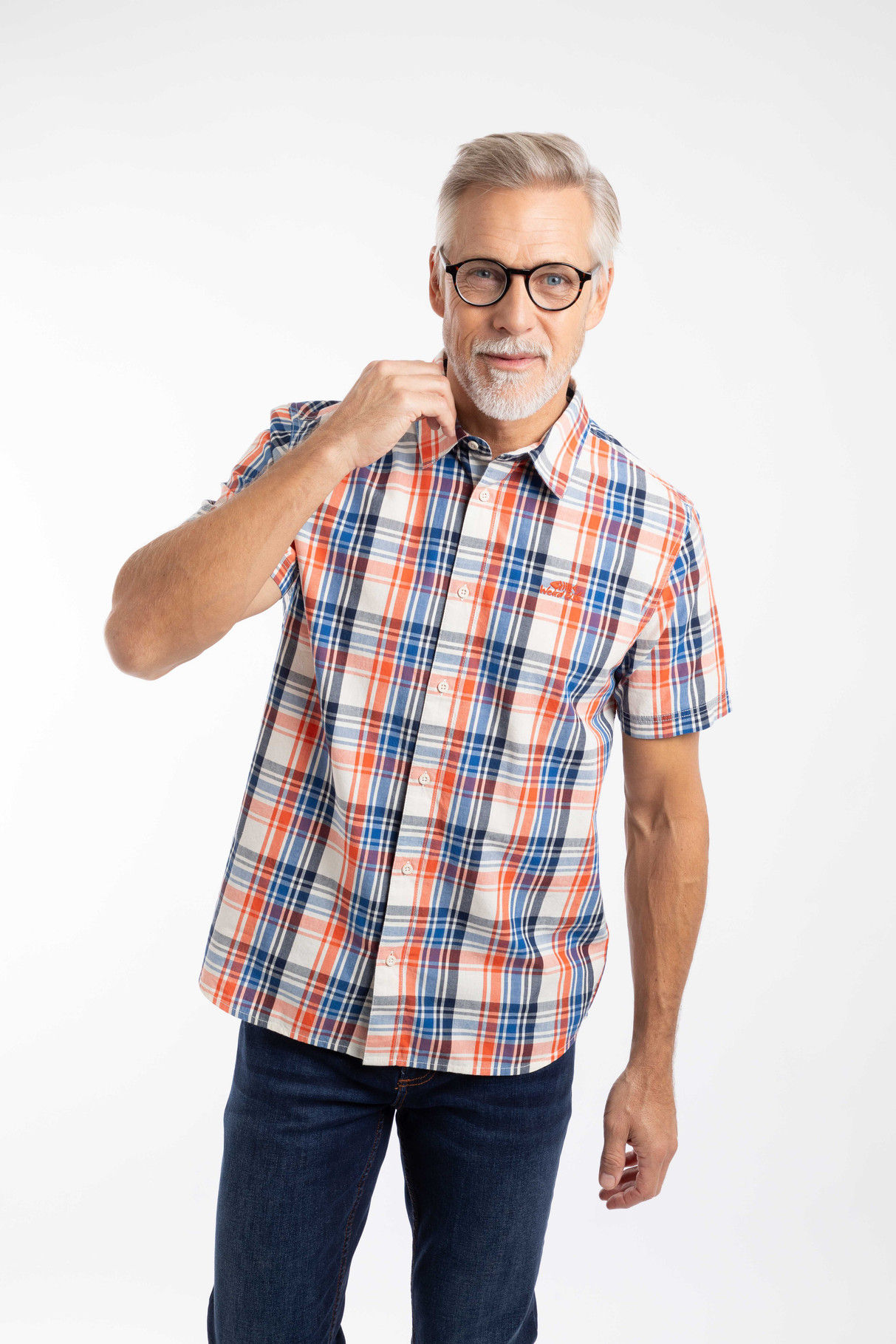 Weird Fish - Judd Short Sleeve Check Shirt in Light Cream (204030)