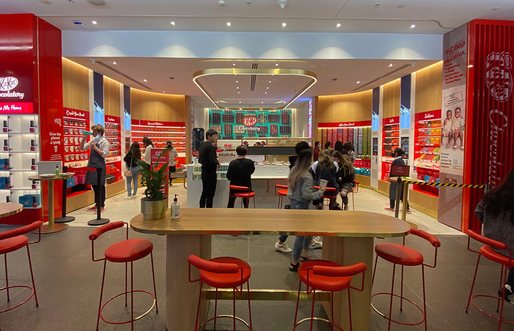 KitKat Chocolatory's storefront design