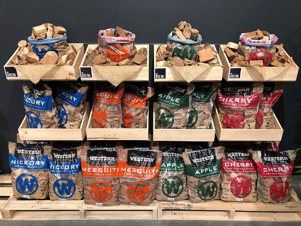 Wood chips display design, Barbeques Galore