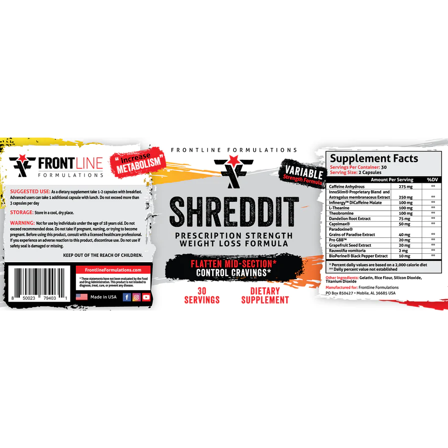 Frontline Formulations SHREDDIT FIGs Discount Supps