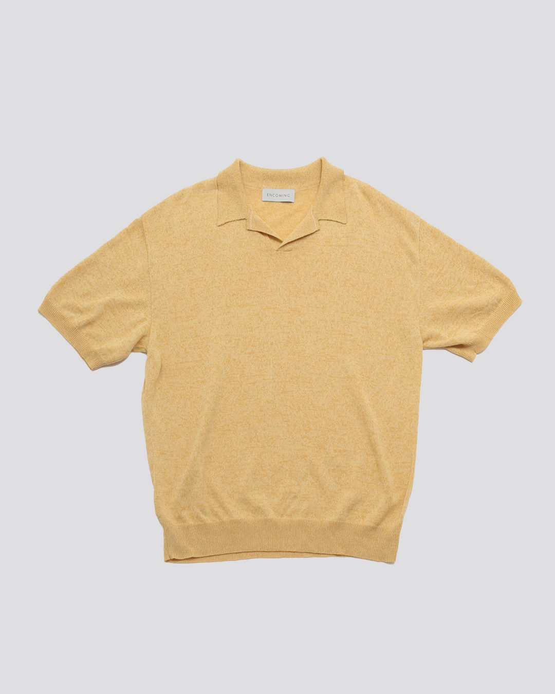 【26SS】ENCOMING KNITTED HALF POLO - YELLOW