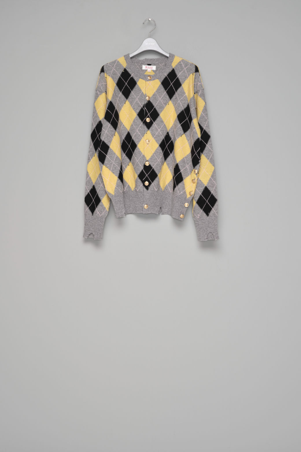 【26AW】MASU DIAMOND SCRAPED CARDIGAN - LEMON