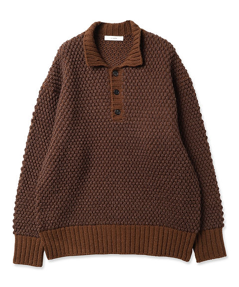 23AW】JieDa POPCORN SKIPPER KNIT - BROWN | NOUVERTEmagazine