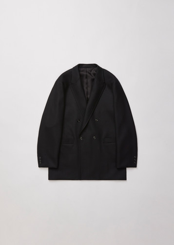 25AW】ULTERIOR SUPER FINE LIGHT MELTON DB JKT - BLACK