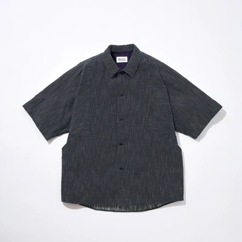 25SS】KUON Aizome Sashiko Kite Shirt - Dark Navy