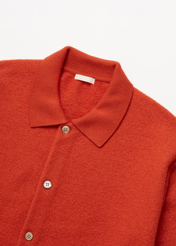 25AW】ULTERIOR SUPER MILLED FINE WOOL SH-CARDIGAN - VERMILION RED