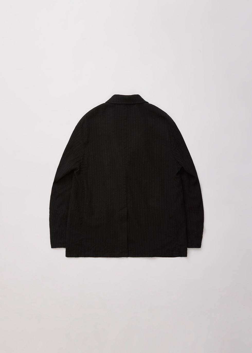 ジャケット・アウター ULTERIOR 25AW WASHED WOOL SILK STRIPE 25AW】ULTERIOR WASHED WOOL SILK STRIPE 2B JKT - BLACK