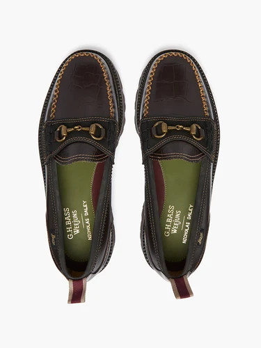 23AW】NICHOLAS DALEY X G.H.BASS WEEJUNS HORSEBIT LOAFER - Dark