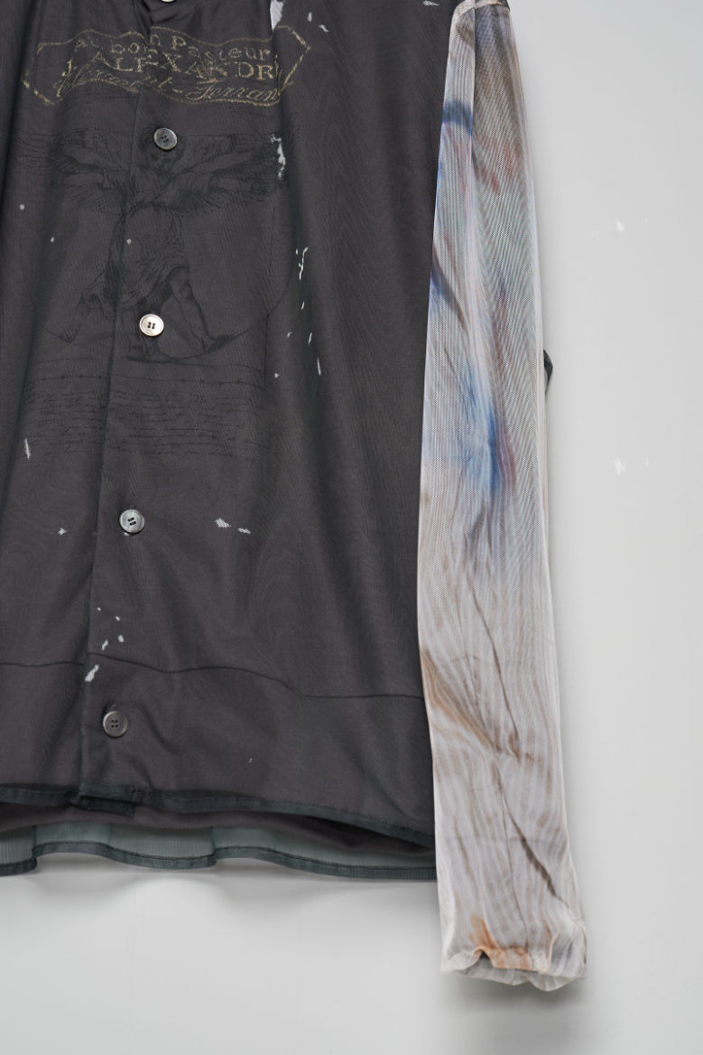 Thumbnail: 【26AW】MASU ANGEL DIAGRAM LAYERED CARDIGAN - BLACK