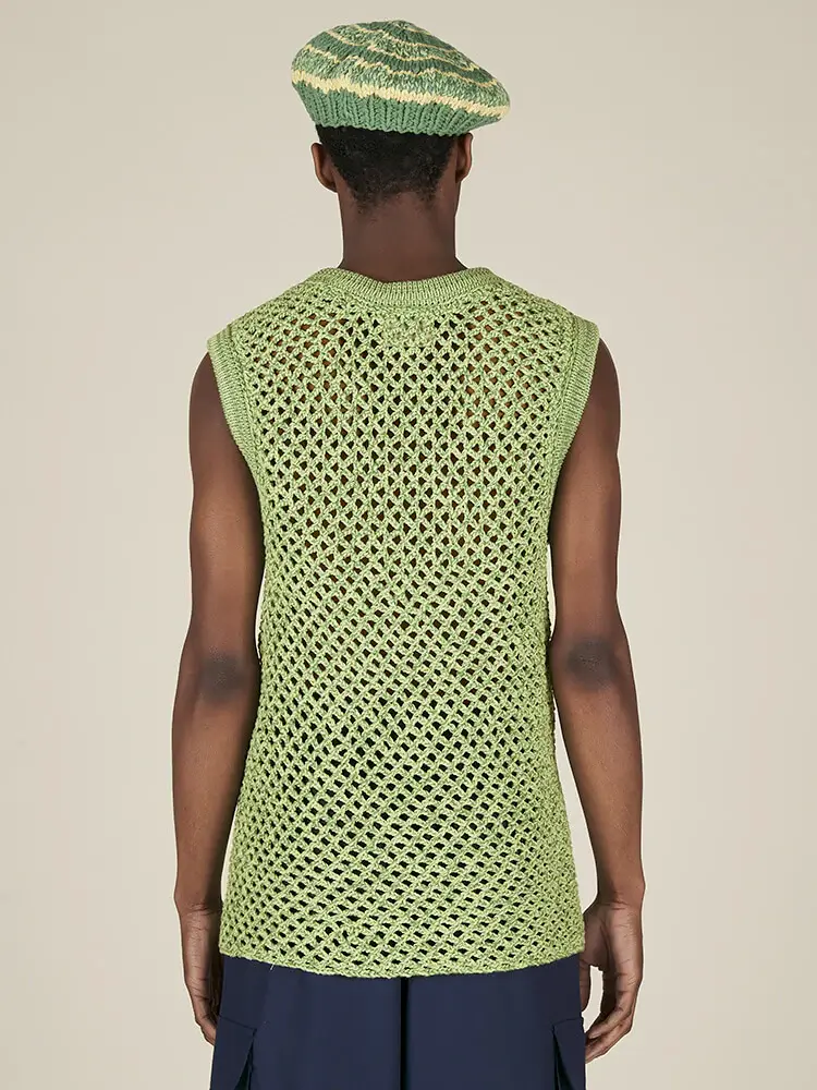 Thumbnail: 【25SS】NICHOLAS DALEY HAND CROCHETED VEST - GREEN