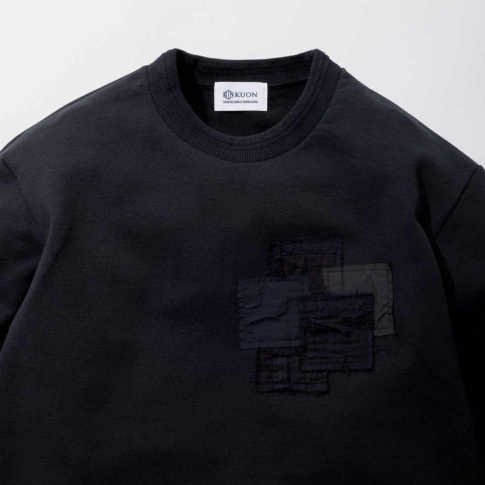 25AW】KUON Boro Sweatshirt - Black | NOUVERTEmagazine