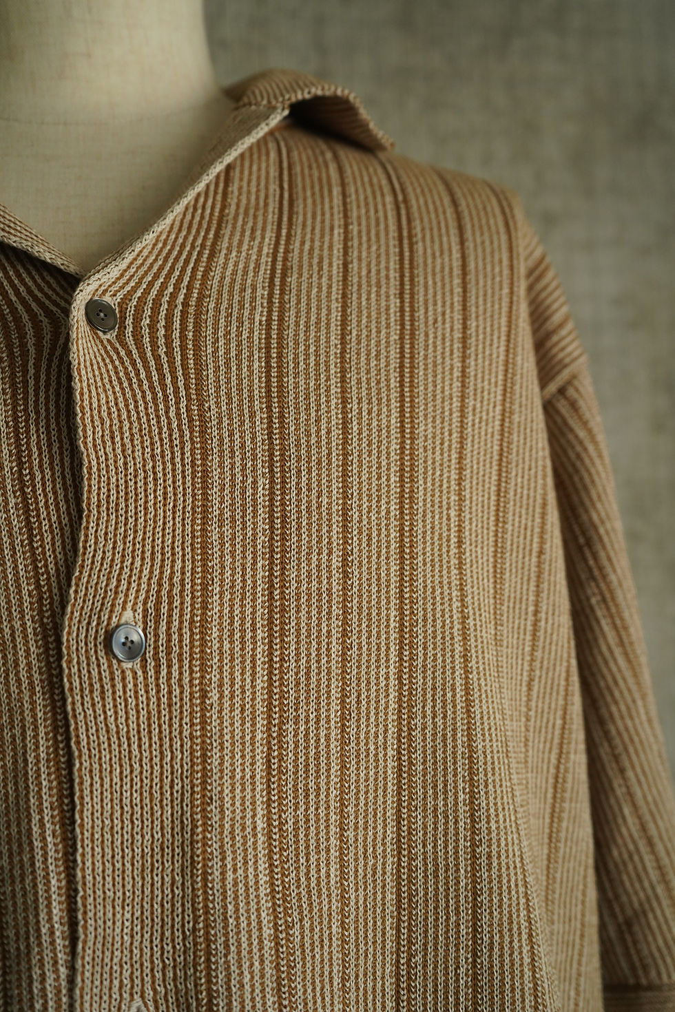 Thumbnail: 【25AW】COOHEM COTTON STRIPE KNIT S/T - BEIGE