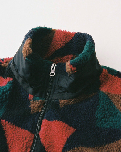 メンズ DUFFER & NEPHEWS 幾何学模様 フリースベスト