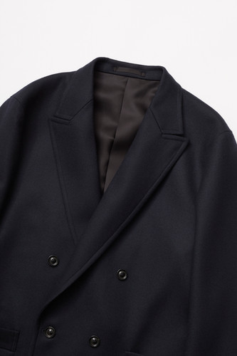 25AW】ULTERIOR SUPER FINE LIGHT MELTON DB JKT - BLACK