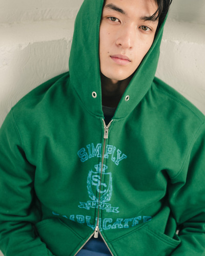 26SS】Simply Complicated COLLEGE ZIP HOODIE-GREEN | NOUVERTEmagazine