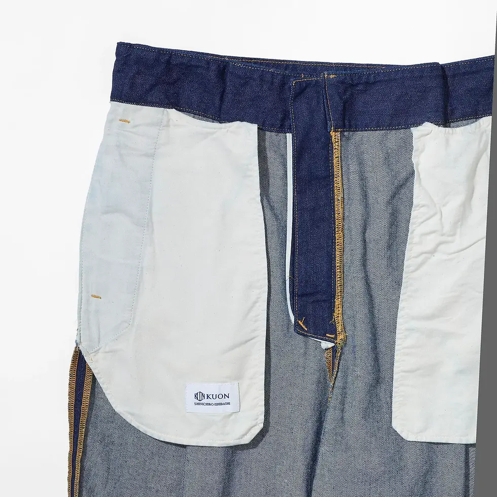 Thumbnail: 【26SS】KUON Denim Hakama Trousers - Indigo
