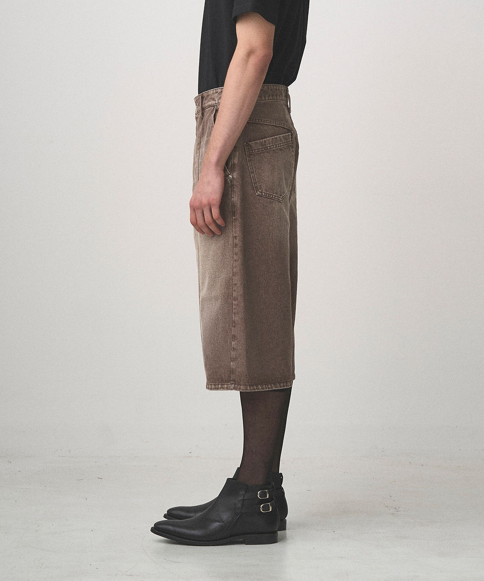 Thumbnail: 【26SS】JUHA DENIM HALF SHORTS - LIGHT BROWN