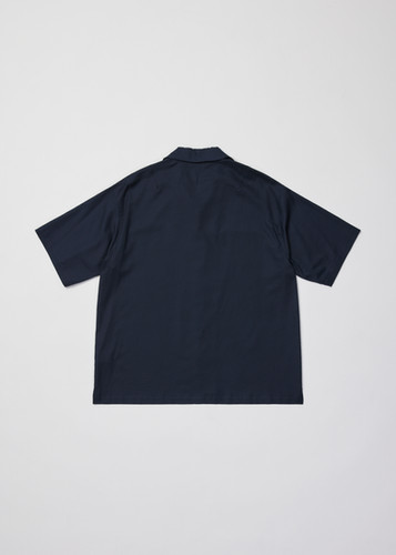 26SS】ULTERIOR SILKY SOFT TWILL SHARK COLLAR SHIRT - NAVY