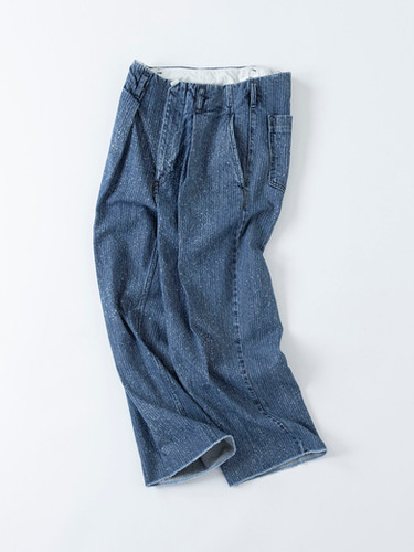 お*引様 saby TUCK BAGGY Stripe Denim Splash 26SS】saby TUCK-BAGGY TYPE 2 - Stripe Denim Splash Vintage Wash