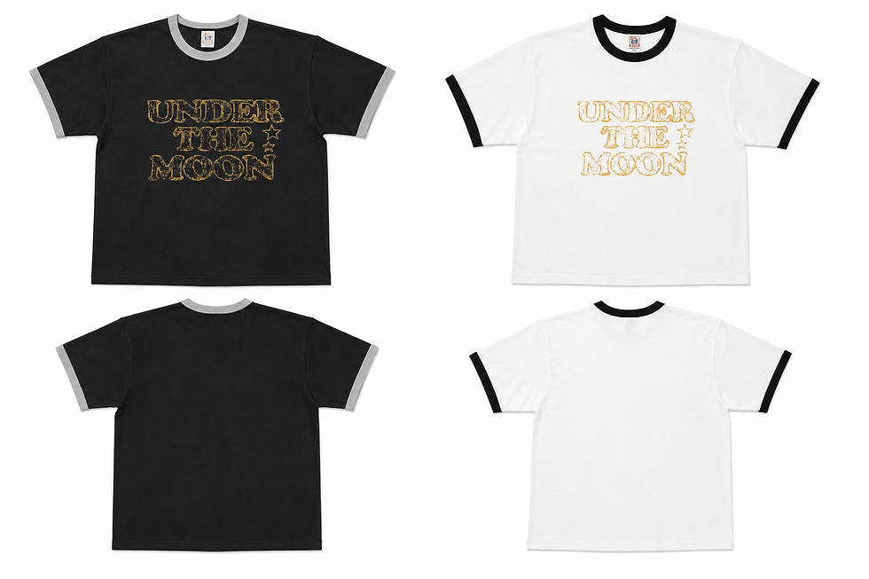 Thumbnail: 【6月中納品予定】“UNDER THE MOON” RINGER TEE - WHITE × BLACK