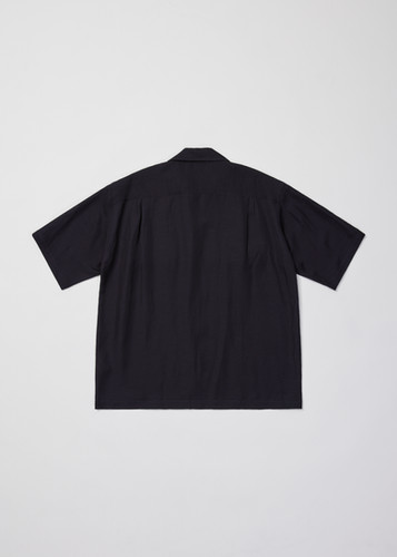 26SS】ULTERIOR TA/R/L TWILL OPEN COLLAR SHIRT - DARK NAVY