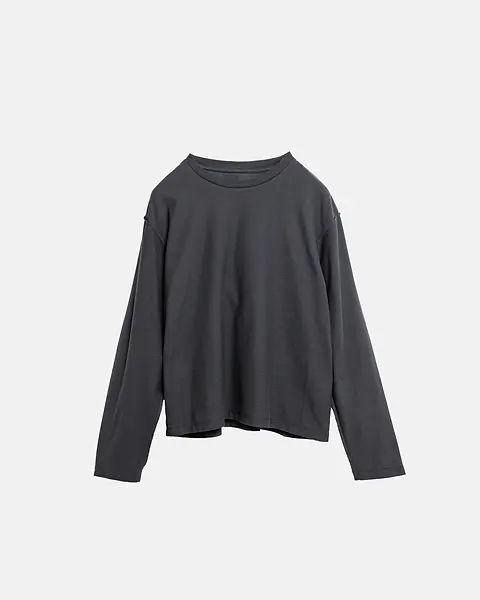 26AW】Simply Complicated SLAB L/S TEE - CHACOAL | NOUVERTEmagazine