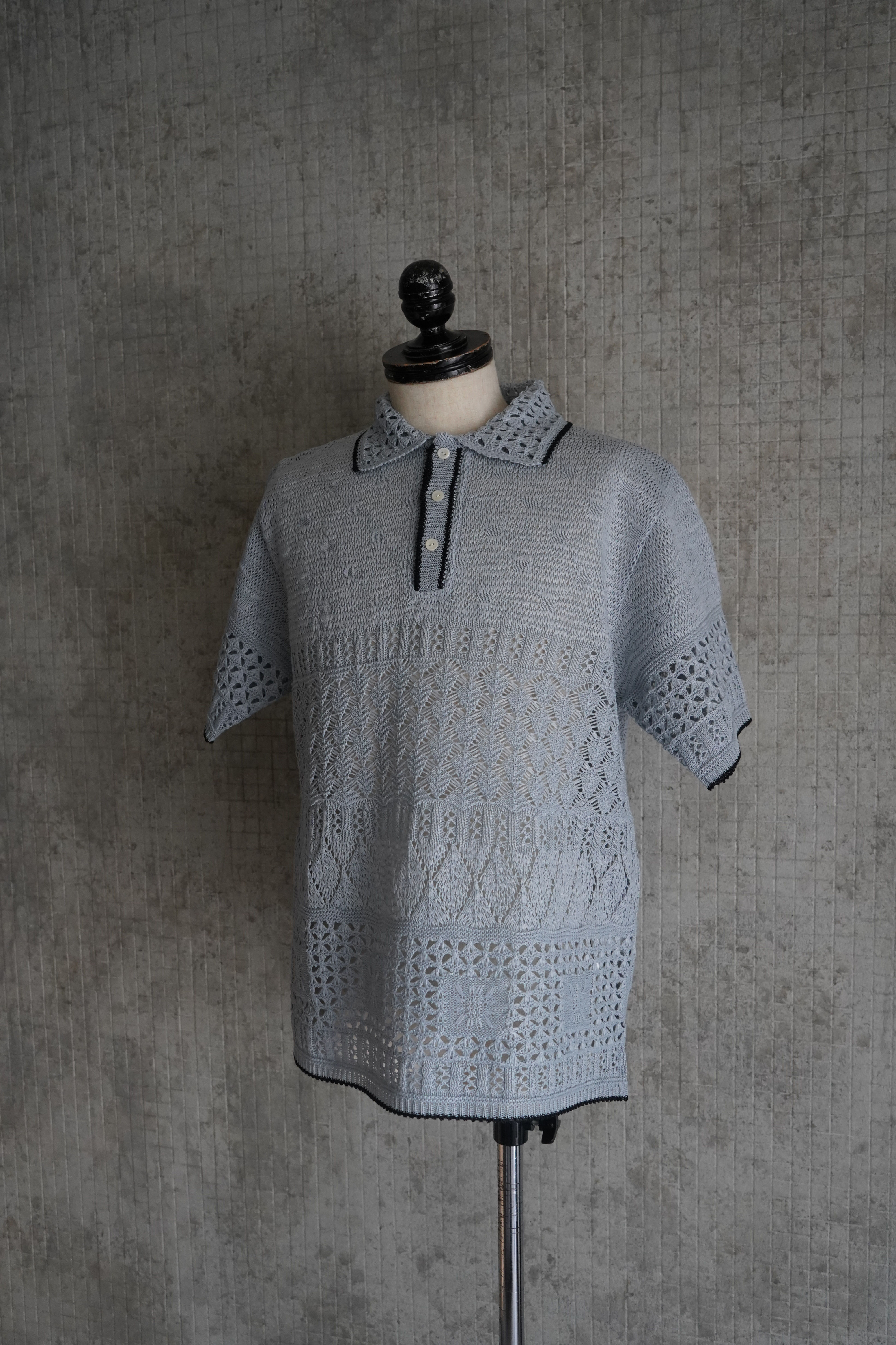 【26SS】COOHEM SUKASHI EMBOSSED KNIT P/L - L.BLUE women's