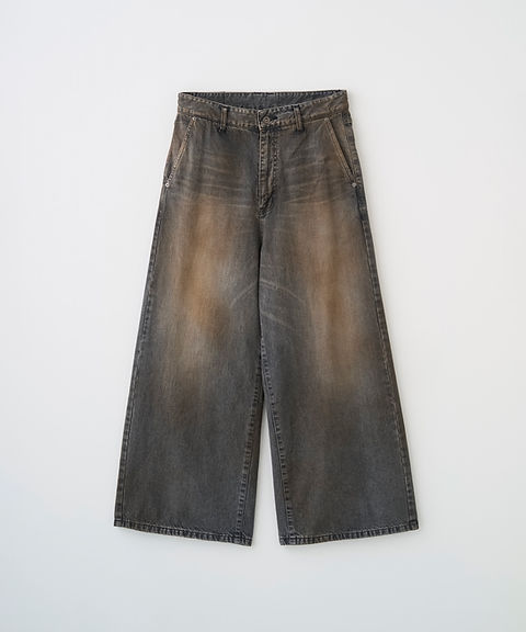 【JUHA】　RUST WIDE DENIM PANTS 25SS】JUHA RUST WIDE DENIM PANTS - FADE BLACK | NOUVERTEmagazine