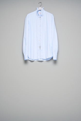 26SS】MASU ZIP-UP FRILL COLLAR SHIRT - SAX | NOUVERTEmagazine