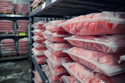 Gefrorenes Fruchtpüree in hygienischer Tiefkühllagerung – perfekte Frische für Export | Frozen fruit purée in hygienic cold storage – perfect freshness for export