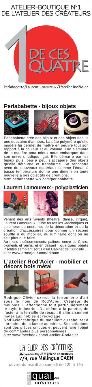 L'Atelier-boutique "1 de ces Quatre" de L'Atelier des Créateurs à Caen