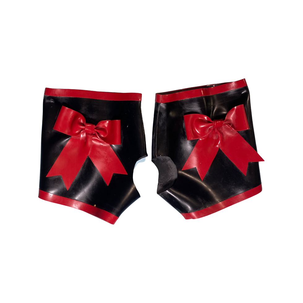 Thumbnail: Latex short gloves with bows
