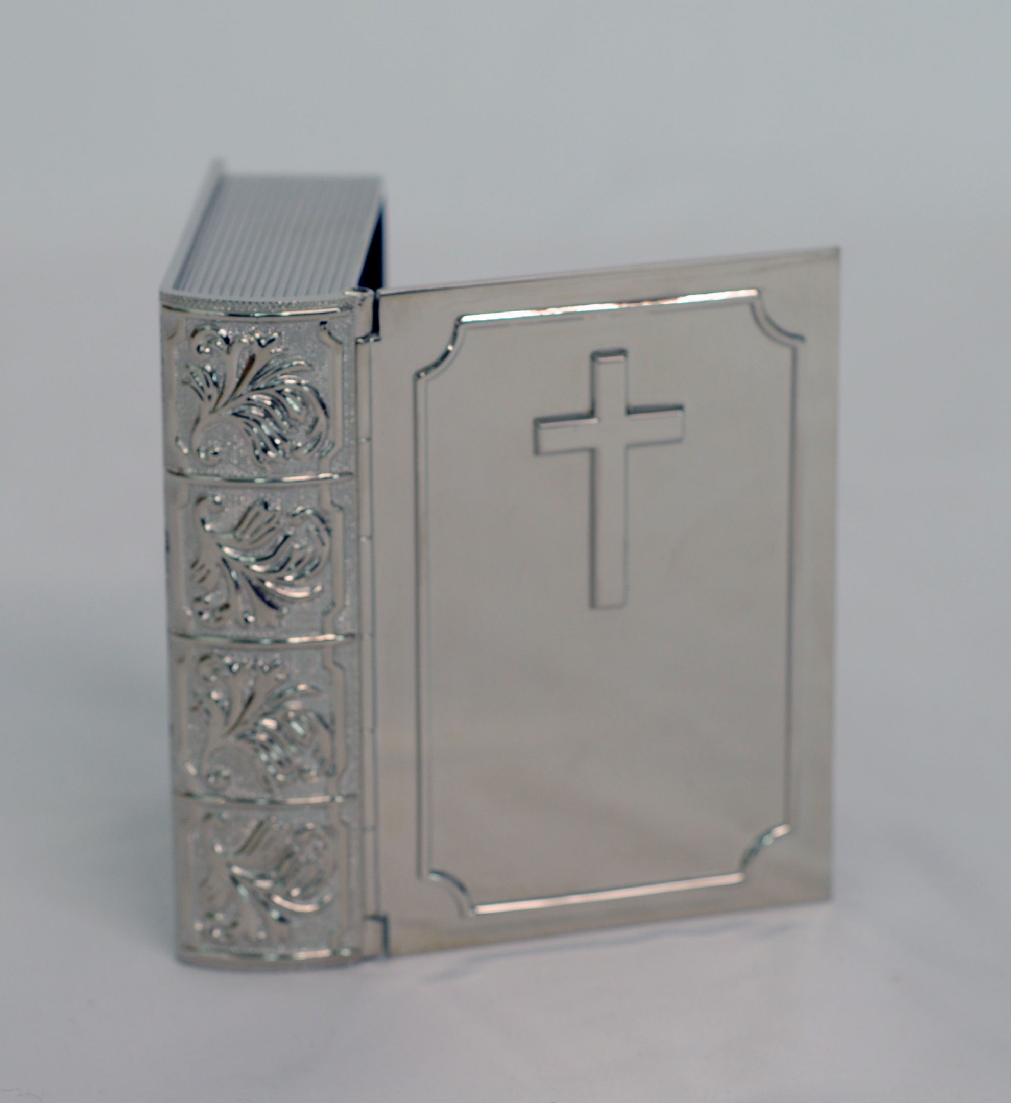 Silver Plated Bible Keepsake Box