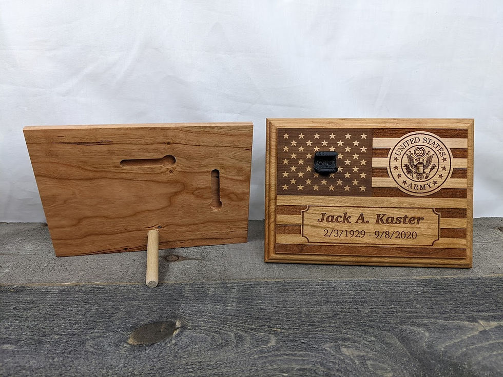 Thumbnail: 5x7 Cherry Veteran Memorial Plaque