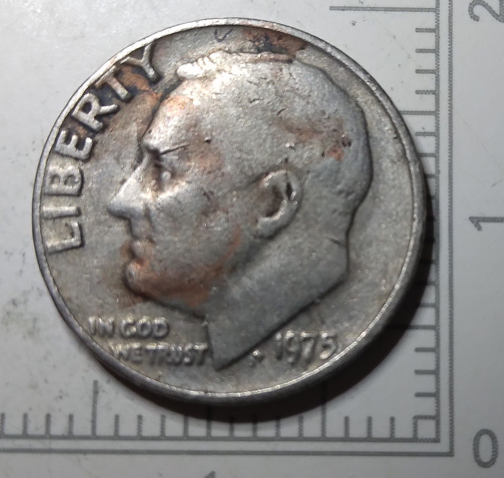 Rare 1975 Roosevelt Dime, No mint mark & Multiple Errors