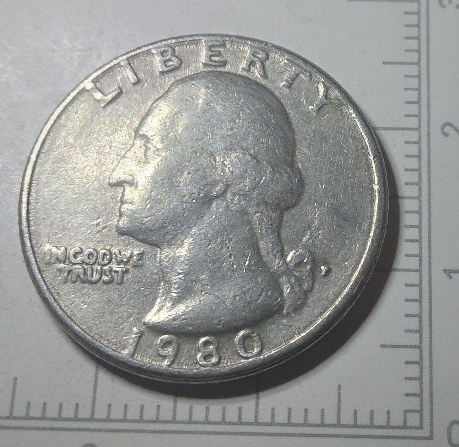 Rare 1980 D Quarter -Filled in Mint Mark + Double Die Errors