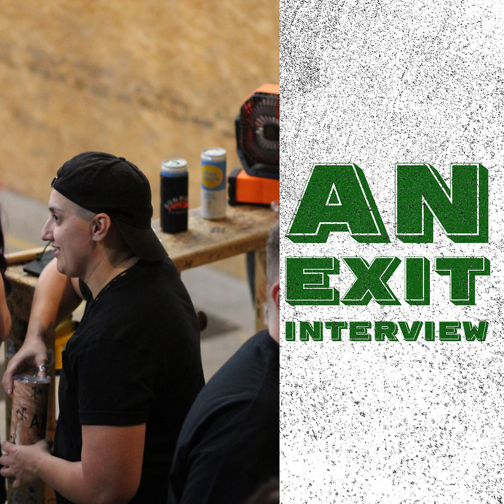 A picture of Alex, with the text AN EXIT INTERVIEW